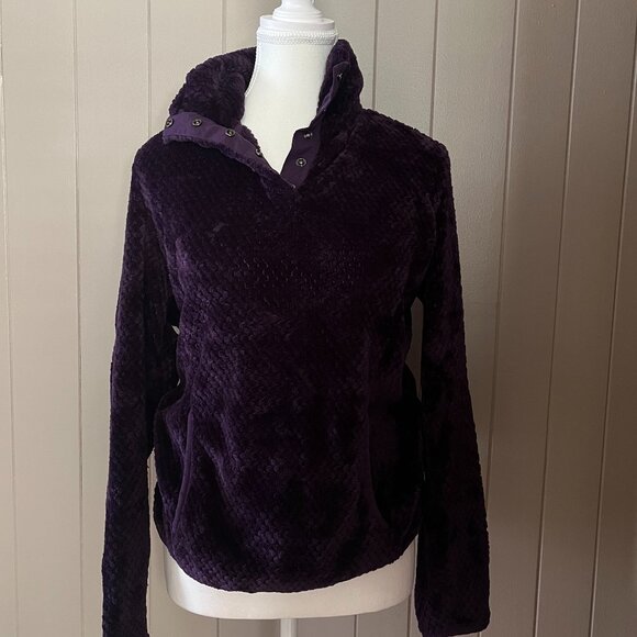 Eddie Bauer Tops - Eddie Bauer - Cozy Purple Plush Snap Pullover – Soft & Warm! - M